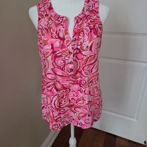Lilly Pulitzer Vibrant Pink Swirl Blouse